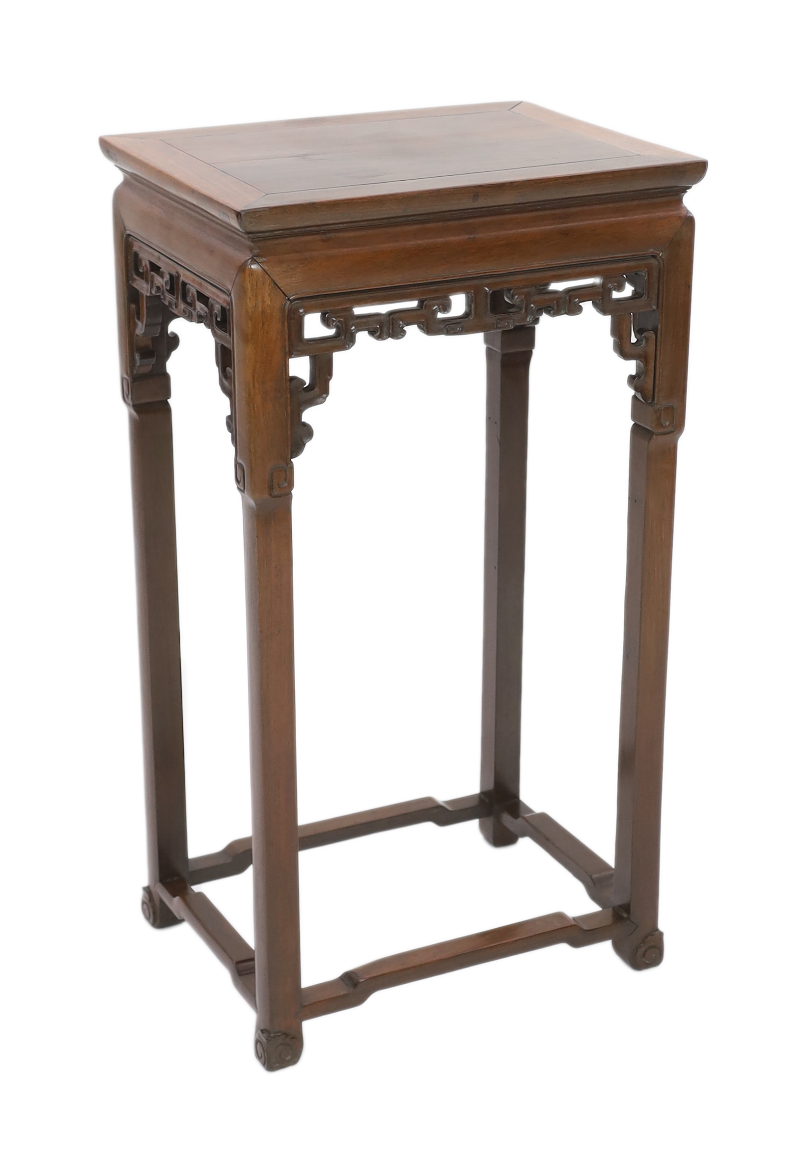 A Chinese Ming style hongmu jardiniere stand, 19th century